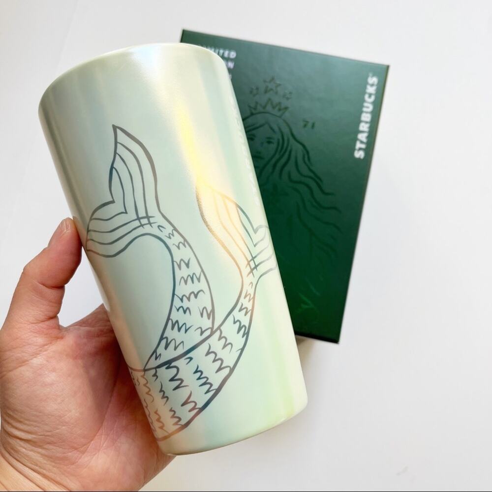 STARBUCKS Mermaid Tale Ceramic Coffee Tumblr 12 oz - Picture 4 of 8